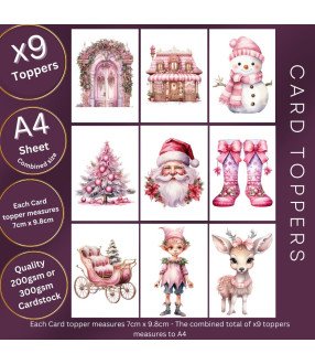 Pink Christmas Collection 1 Card Toppers