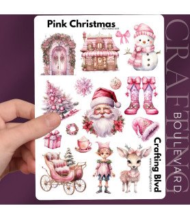 Pink Christmas Collection 1 Stickers