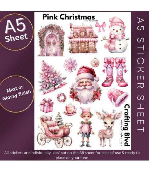 Pink Christmas Collection 1 Stickers