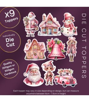 Pink Christmas Collection 2 Die Cut Toppers