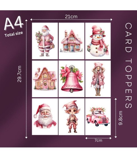 Pink Christmas Collection 2 Card Toppers Pink Christmas Collection 2 Card Toppers