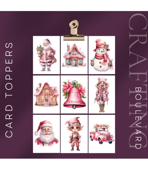 Pink Christmas Collection 2 Card Toppers Pink Christmas Collection 2 Card Toppers