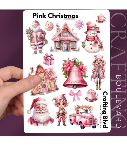 Pink Christmas Collection 2 Stickers
