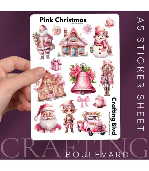 Pink Christmas Collection 2 Card Toppers Pink Christmas Collection 2 Card Toppers