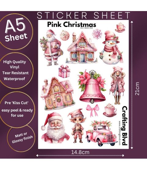 Pink Christmas Collection 2 Card Toppers Pink Christmas Collection 2 Card Toppers