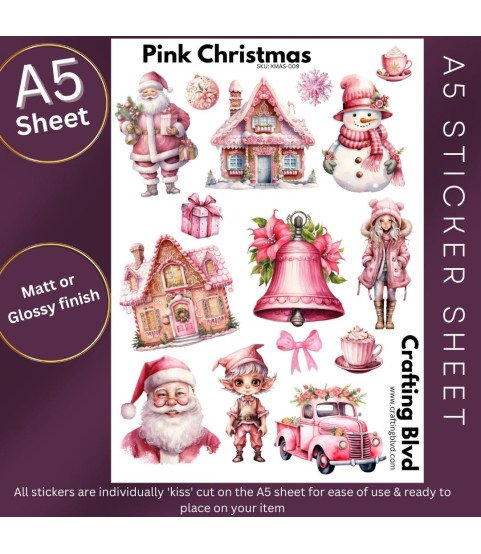 Pink Christmas Collection 2 Card Toppers Pink Christmas Collection 2 Card Toppers