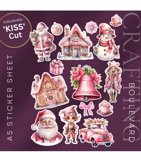 Pink Christmas Collection 2 Card Toppers Pink Christmas Collection 2 Card Toppers