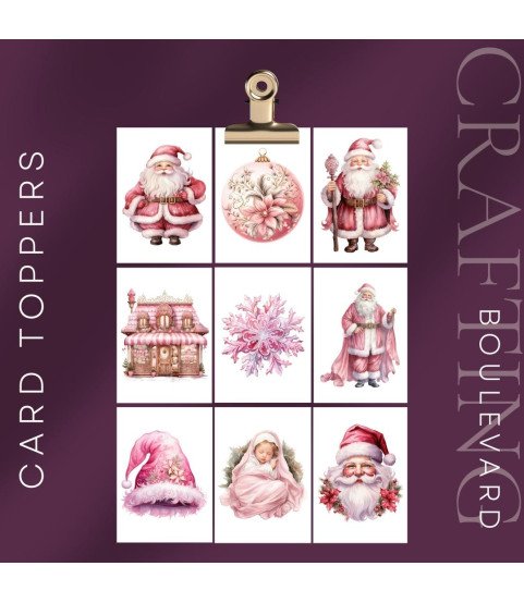 Pink Christmas Collection 3 Card Toppers Pink Christmas Collection 3 Card Toppers