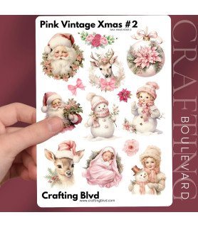 Pink Vintage Christmas Collection 2 Stickers