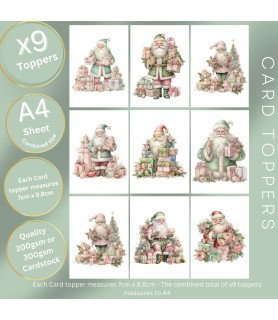 Pastel Vintage Christmas Card Toppers