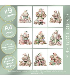 Pastel Vintage Christmas Card Toppers