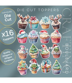 Christmas Cupcakes Die Cut Toppers