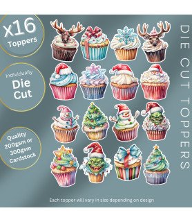 Christmas Cupcakes Die Cut Toppers