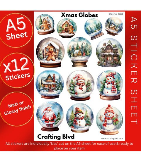 Christmas Snow Globes Stickers