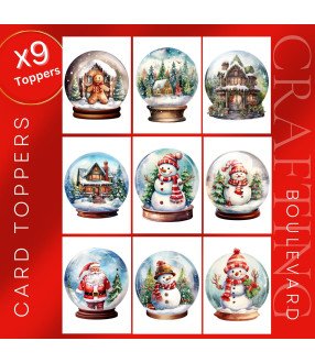 Christmas Snow Globes Card Toppers