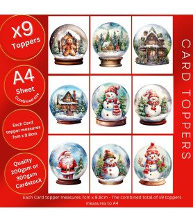 Christmas Snow Globes Card Toppers
