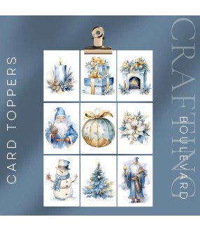 Blue & Gold Christmas Card Toppers