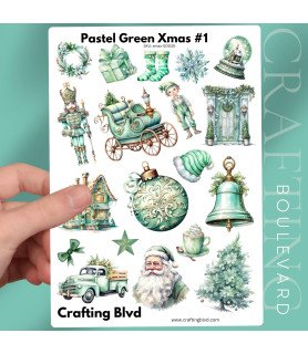 Pastel Green Christmas #1 Stickers