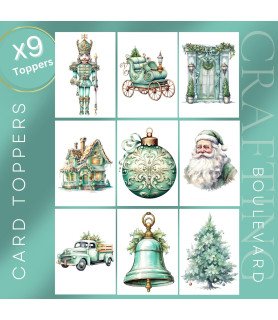 Pastel Green Christmas #1 Card Toppers