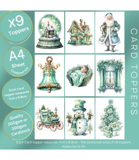 Pastel Green Christmas #2 Card Toppers