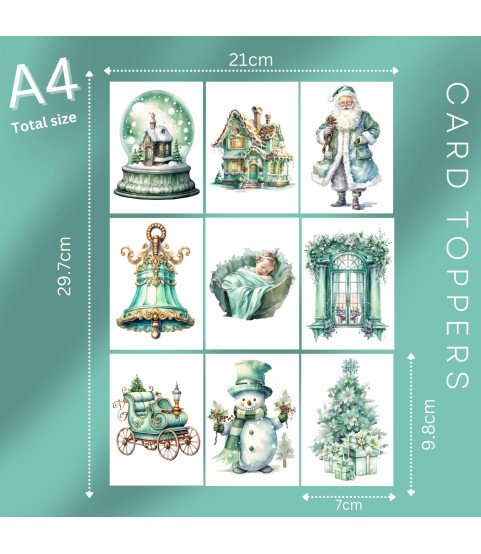 Pastel Green Christmas #2 Card Toppers