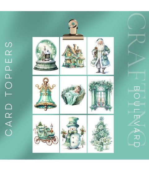 Pastel Green Christmas #2 Card Toppers