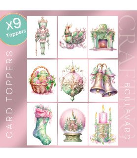Pastel Pink & Green Christmas Card Toppers