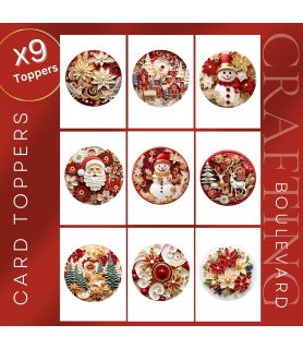 Paper Quilling Style Christmas Ornaments Card Toppers