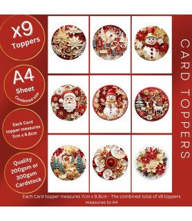 Paper Quilling Style Christmas Ornaments Card Toppers