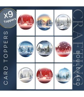 Snowy Landscape Christmas Ornaments Card Toppers