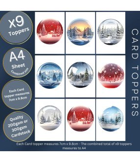 Snowy Landscape Christmas Ornaments Card Toppers