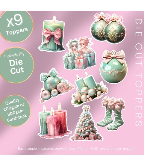 Pastel Christmas #1 Die Cut Toppers Pastel Christmas #1 Die Cut Toppers