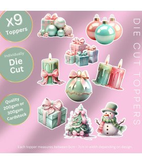 Pastel Christmas #2 Die Cut Toppers
