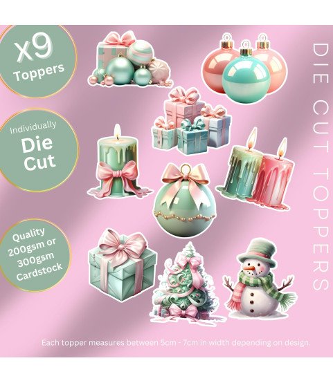 Pastel Christmas #2 Die Cut Toppers Pastel Christmas #2 Die Cut Toppers