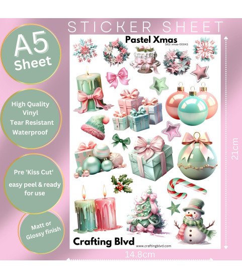 Pastel Christmas #2 Stickers