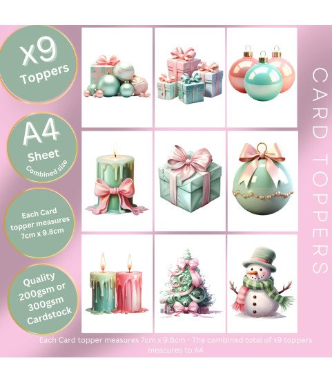 Pastel Christmas #2 Card Toppers