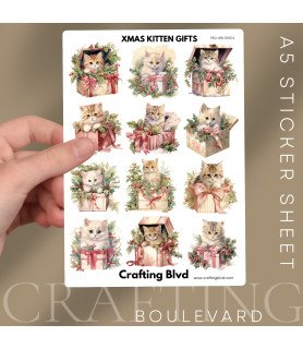 Christmas Kitten Gifts Stickers