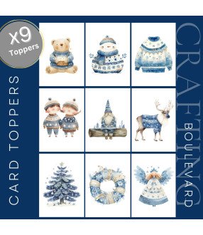 Blue Christmas Jumper #2 Card Toppers
