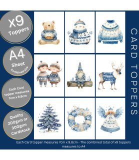 Blue Christmas Jumper #2 Card Toppers