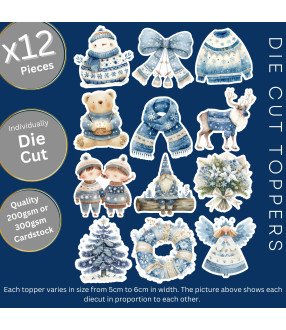 Blue Christmas Jumper #2 Die Cut Toppers