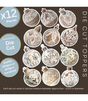Boho Christmas Ornaments #1 Die Cut Toppers