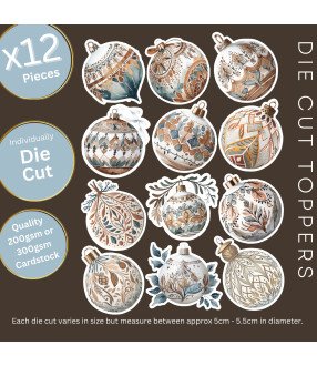 Boho Christmas Ornaments #2 Die Cut Toppers