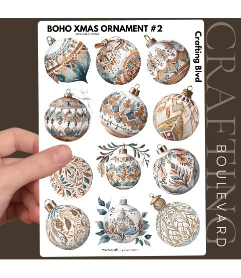 Boho Christmas Ornaments #2 Stickers