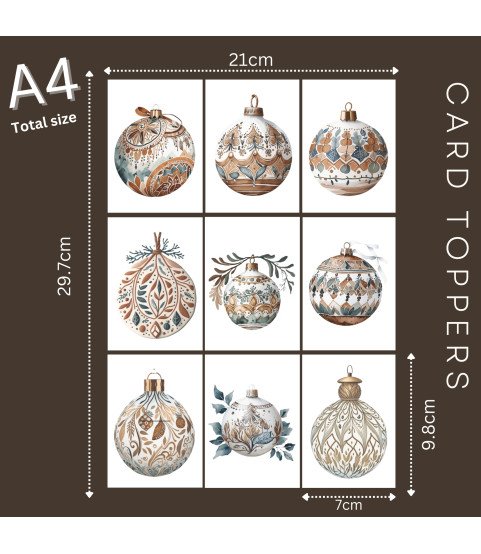 Boho Christmas Ornaments #2 Card Toppers Boho Christmas Ornaments #2 Card Toppers