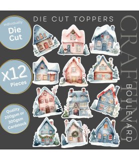 Christmas Houses #1 Die Cut Toppers