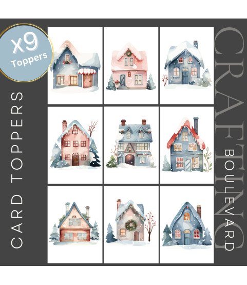 Christmas Houses #1 Card Toppers