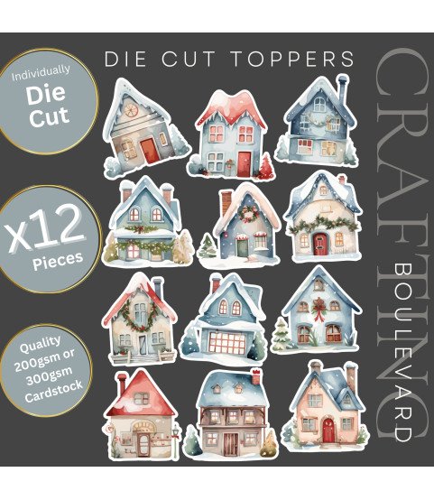 Christmas Houses #2 Die Cut Toppers