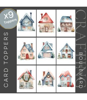 Christmas Houses #2 Card Toppers