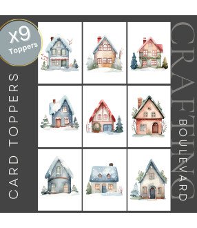 Christmas Houses #3 Card Toppers