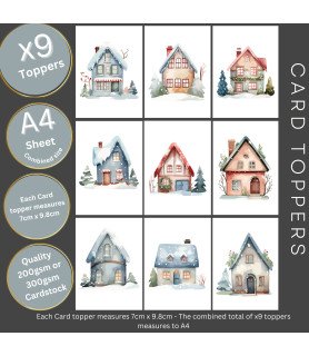 Christmas Houses #3 Card Toppers